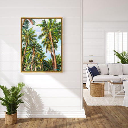 Peinture tropicale palmiers Tableau jungle et nature
